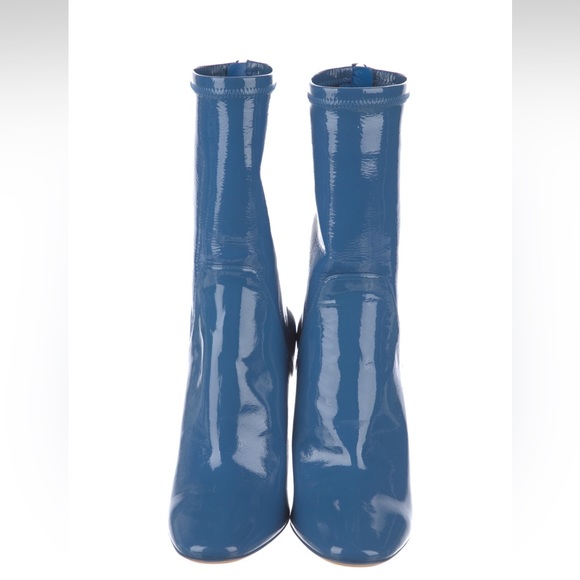 CHRISTIAN DIOR PATENT LEATHER BLUE BOOTS WITH CRYSTALS 39 9 - Picture 3 of 5